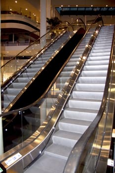 Escalator at a shopping mall