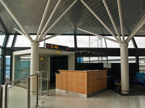 Modern Airport Check-in departure counter gate area