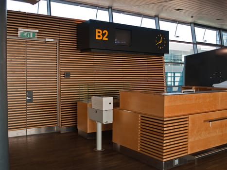 Modern Airport flights Check-in departure counter gate area