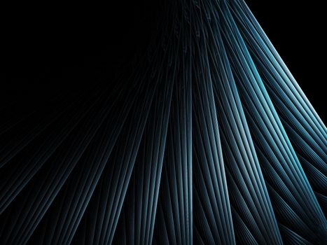Abstract fractal background. Computer generated graphics. Blue rays.