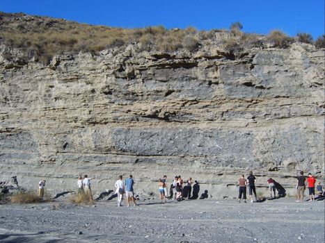 students studying rock