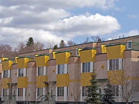 A new contemporary row of townhouses.