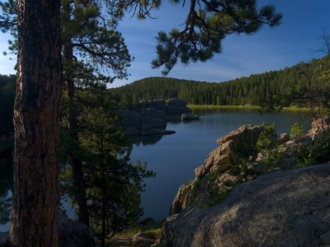 A summer morning at Sylvan Lake in the Black Hills of South Dakota.