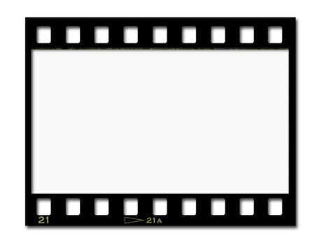 triditional filmstrip over white background