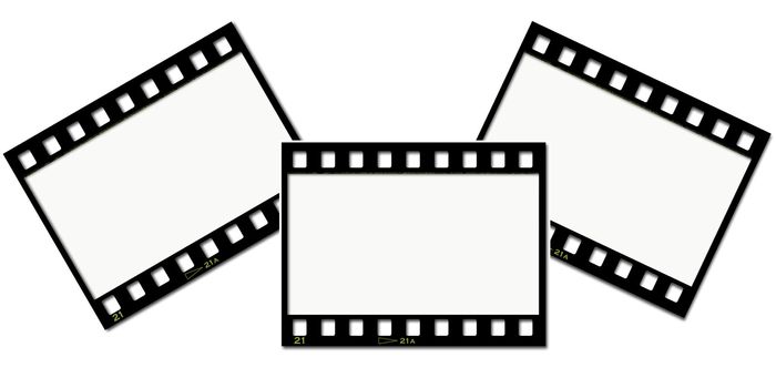 triditional filmstrip over white background