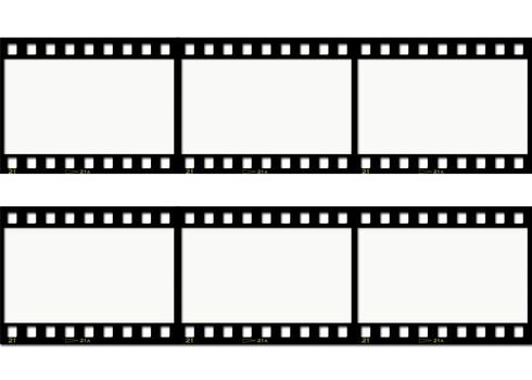 triditional filmstrip over white background