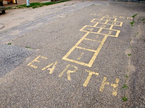 Hopscotch has a more devine purpose on the playground of this catholic school.