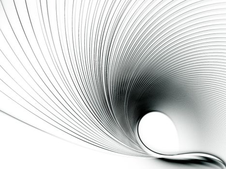 Abstract black and white background with fractal feather