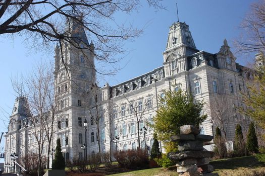 The famous Parliament building of Quebec city in Canada, America