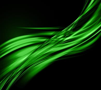 A image of a green fractal in a black background.