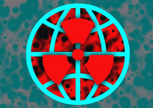 abstract symbolic image of the risk of the atom for all mankind