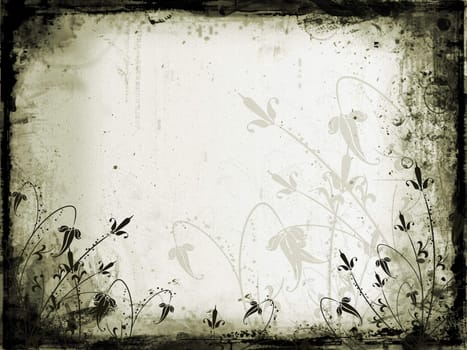 Floral design on grunge background