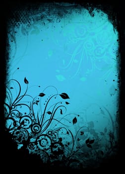 Floral design on grunge style background