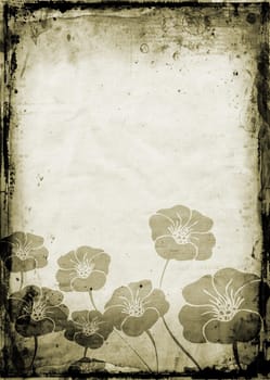 Floral design on grunge background