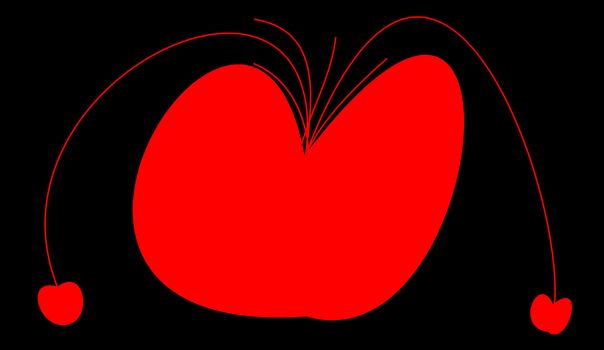 the heart on black background