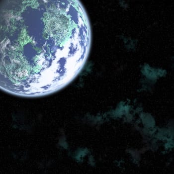 3d render of blue planet