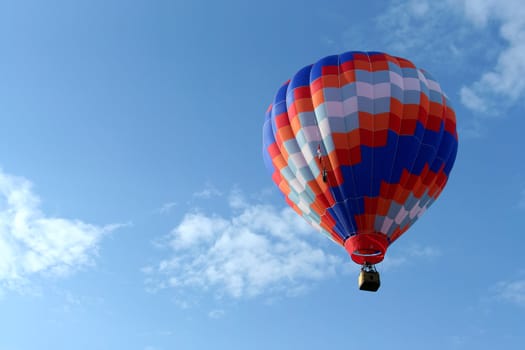 Hot air balloon flight in early morning
