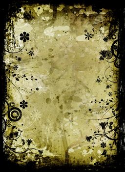 Abstract floral design on grunge background