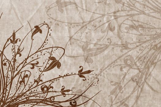 Floral design on grunge background