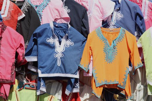 Maroccan children clothes in front of a shop