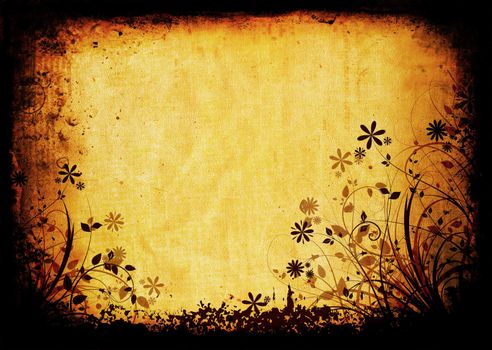 Abstract floral design on grunge background