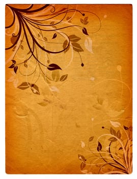 Floral design on grunge background