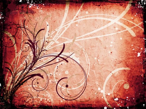 Floral design on grunge background