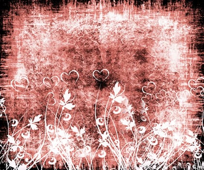 Floral design on grunge background