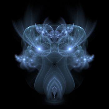 High resolution flame fractal resembling a female alien or whatever else you want to see into it ;-)