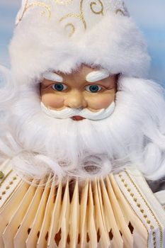 Santa Claus with an accordion close-up