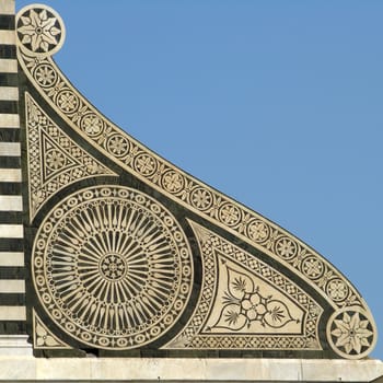 detail of fasade of the Santa Maria Novella church in Florence,Tuscany,Italy
