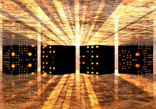 abstract image of a secret underground supercomputer