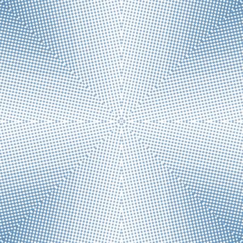 Halftone blue pattern with little dots and some zoom blur applied in square format