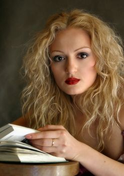 Portrait of the beautiful blonde in studio