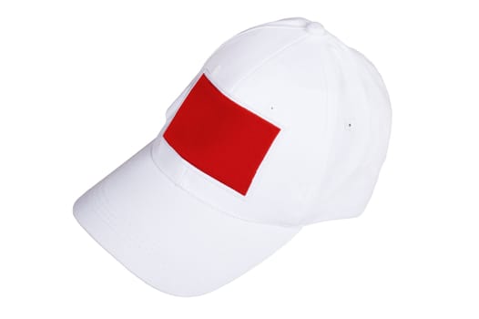 White cap for baseball on a white background