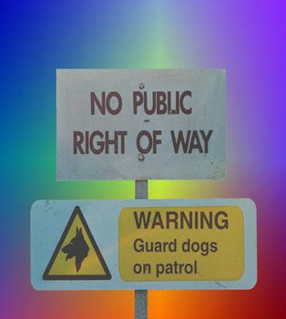 colorful warning sign