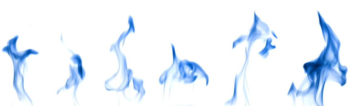 Blue smoke set isolated on white