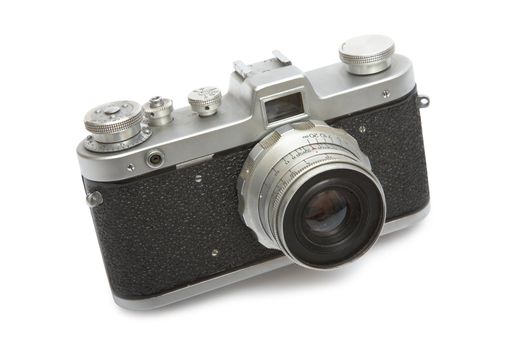 The old camera on a white background