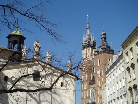 Mariacki church  and Adlbert's church in Cracow