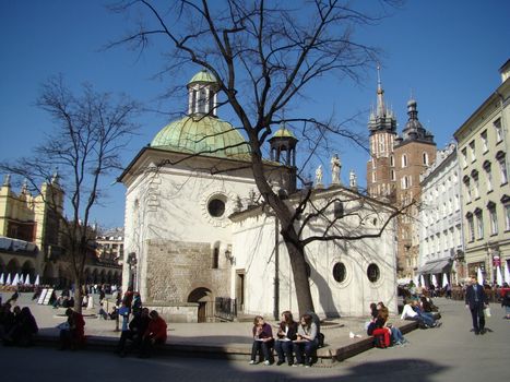 Main market square in Krakow, Poland.
