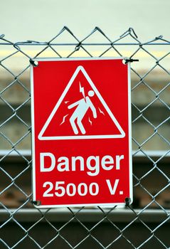 High voltage danger sign