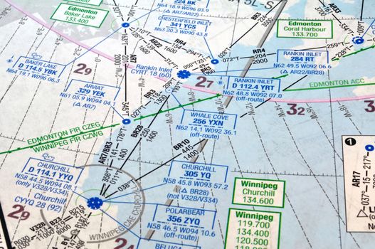 Air navigation map: airways, waypoints and radio aids