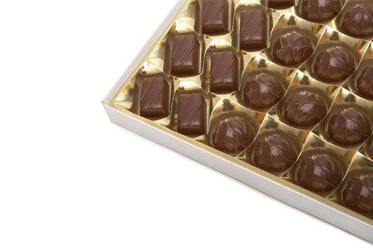 Box of chocolates on a white background