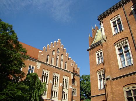 Jagellonian University buildings in Old town of Cracow, Poland