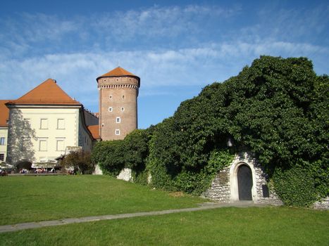 fragment of castle in Cracow, Poland