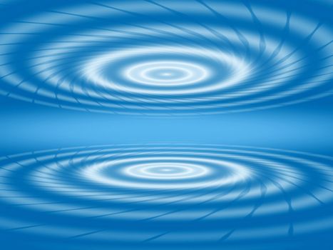 two abstract blue white concentric circles like spirals