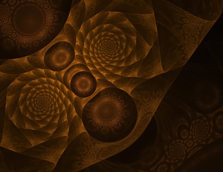golden grunge fractal over black