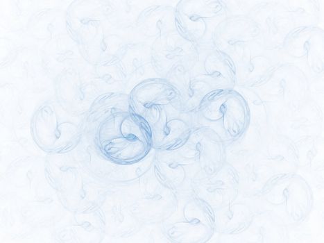 high res flame fractal in "Sky Blue" color filling the frame with many small round swirls