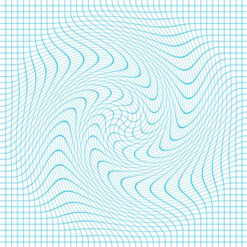 distorted and twirled 3d grid