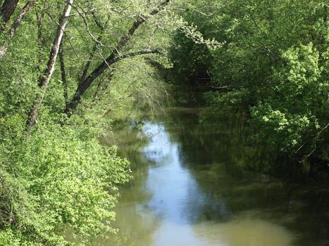 Jacobs Fork River in the spring of the year. The river is located in North Carolina.